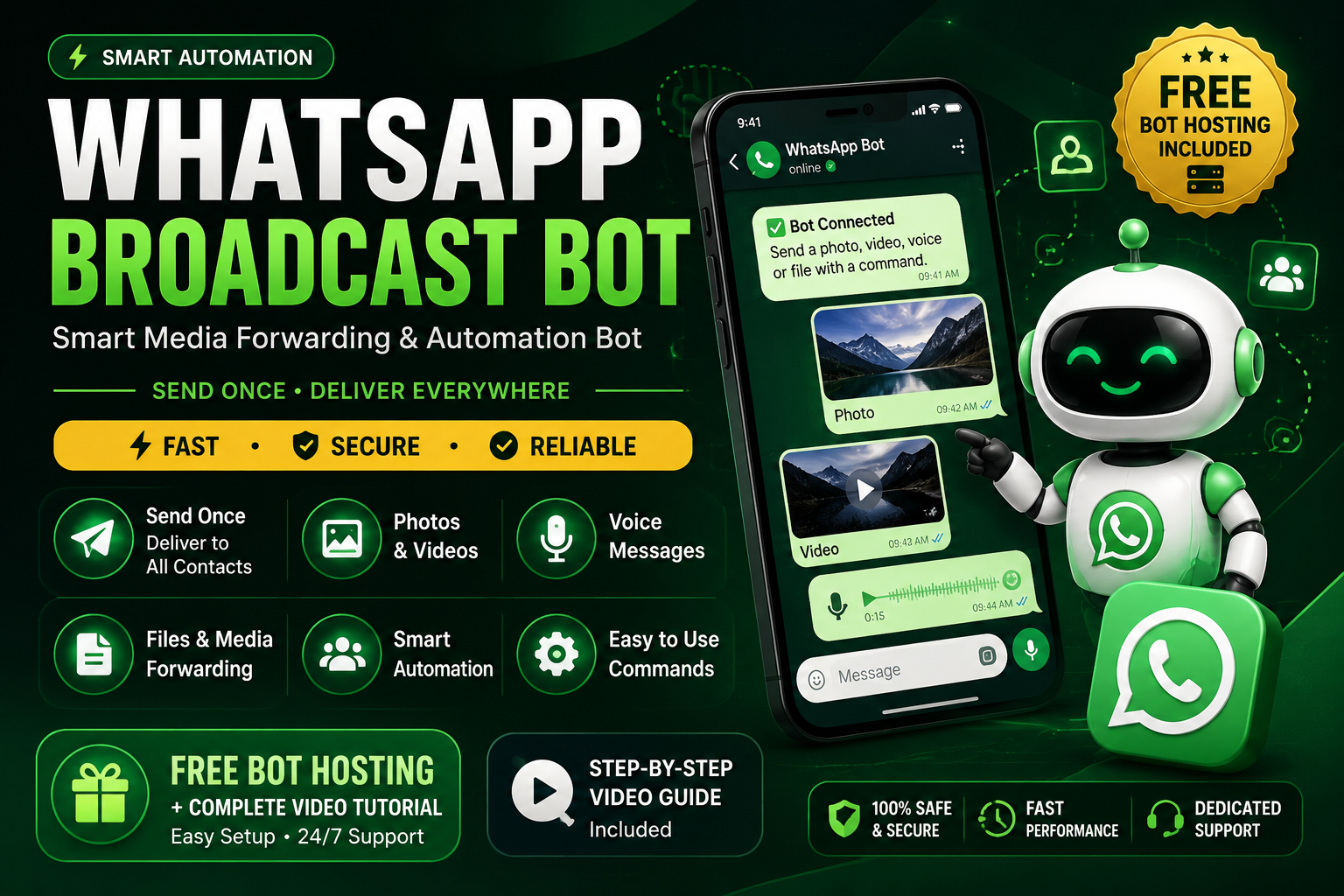🚀 WhatsApp Broadcast Bot – Smart Media Forwarding & Automation